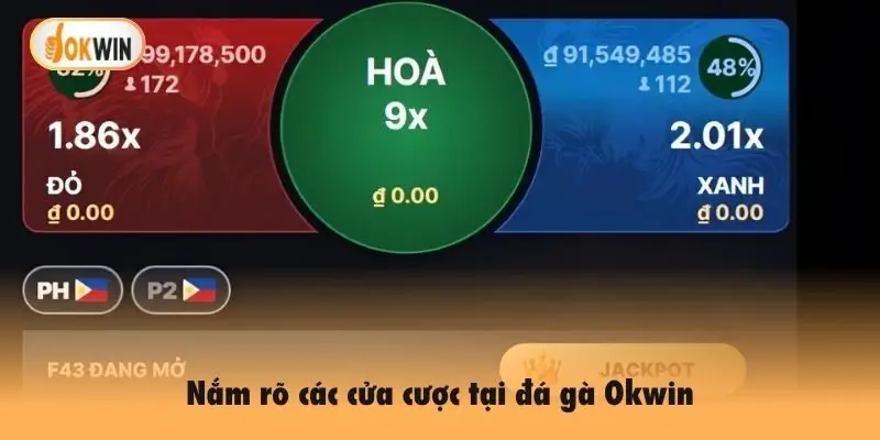 Nắm rõ các cửa cược tại đá gà Okwin